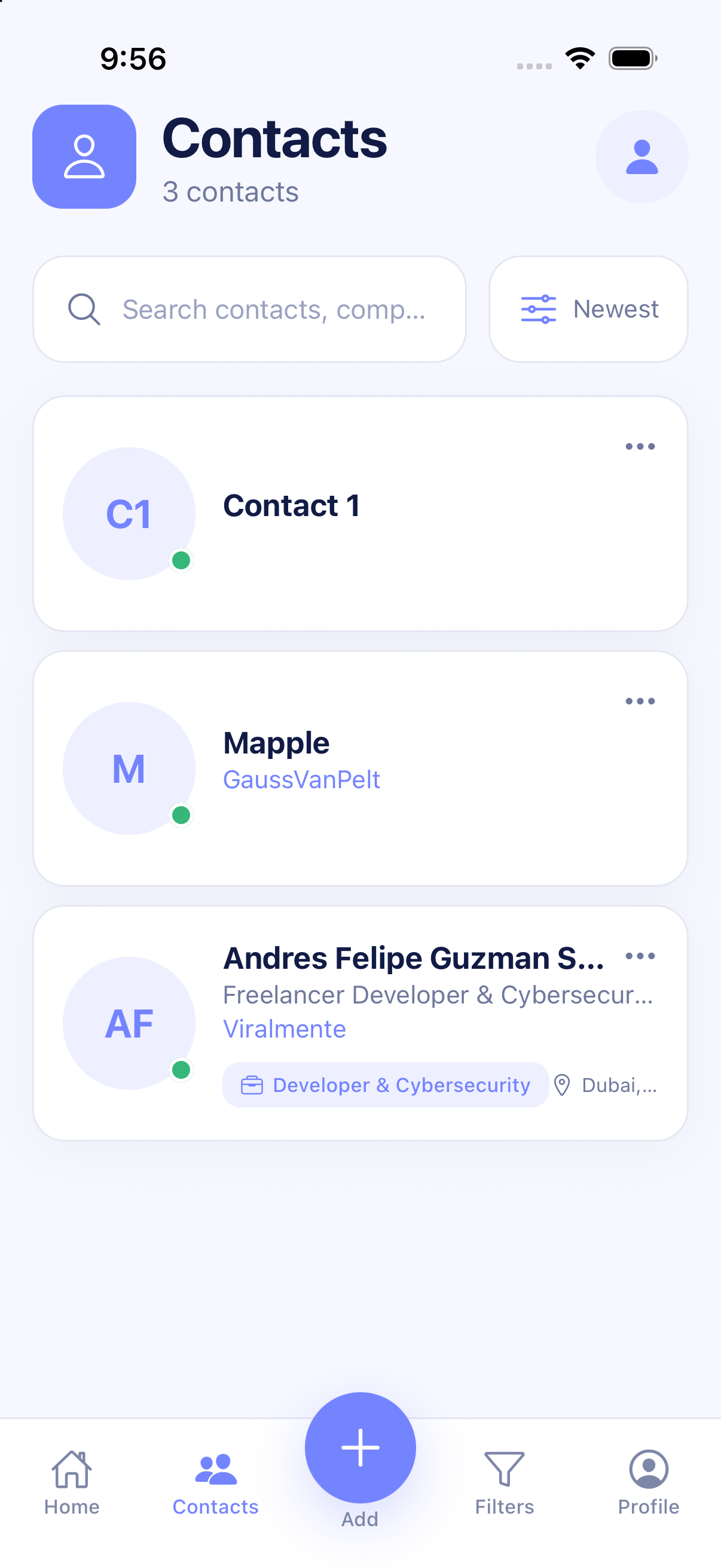 Custodian contacts interface