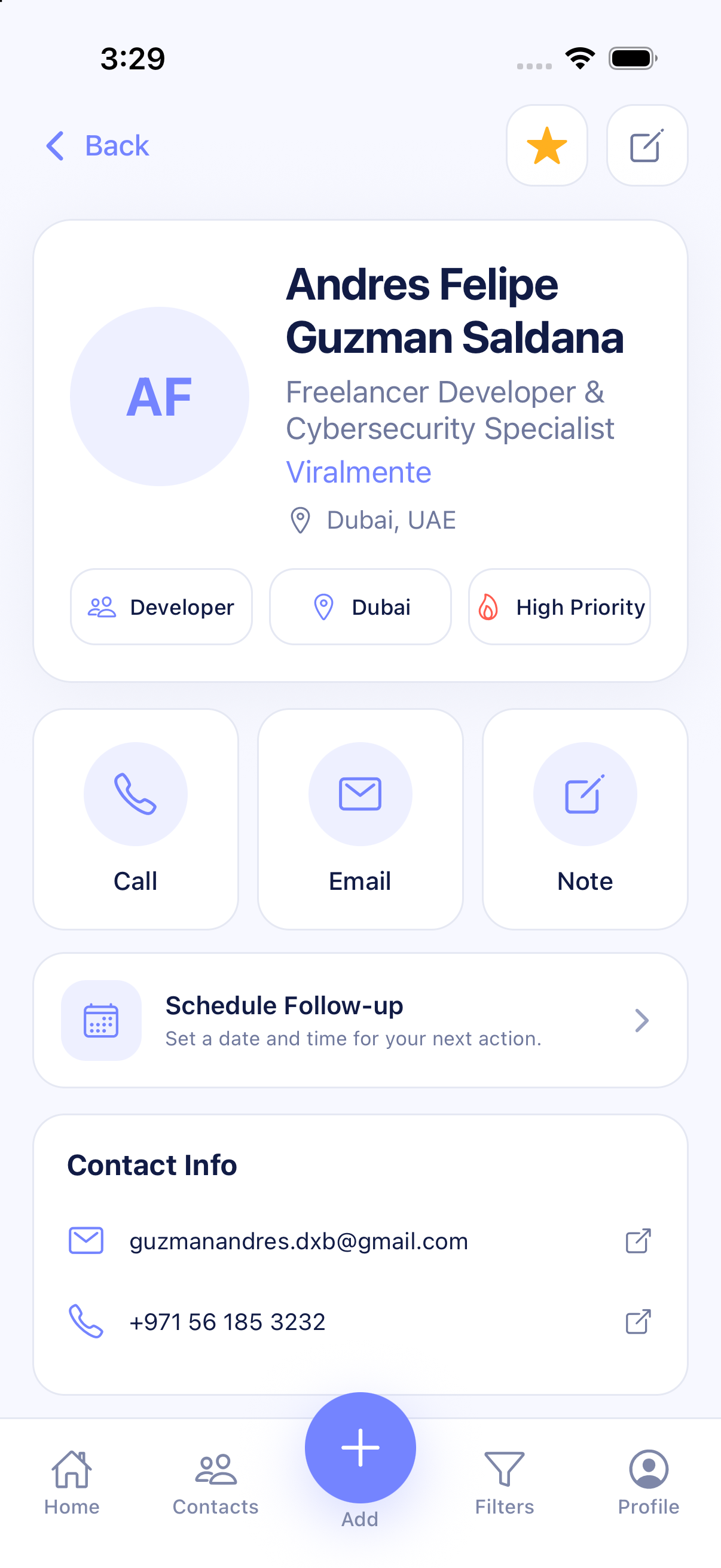 Custodian contact profile interface